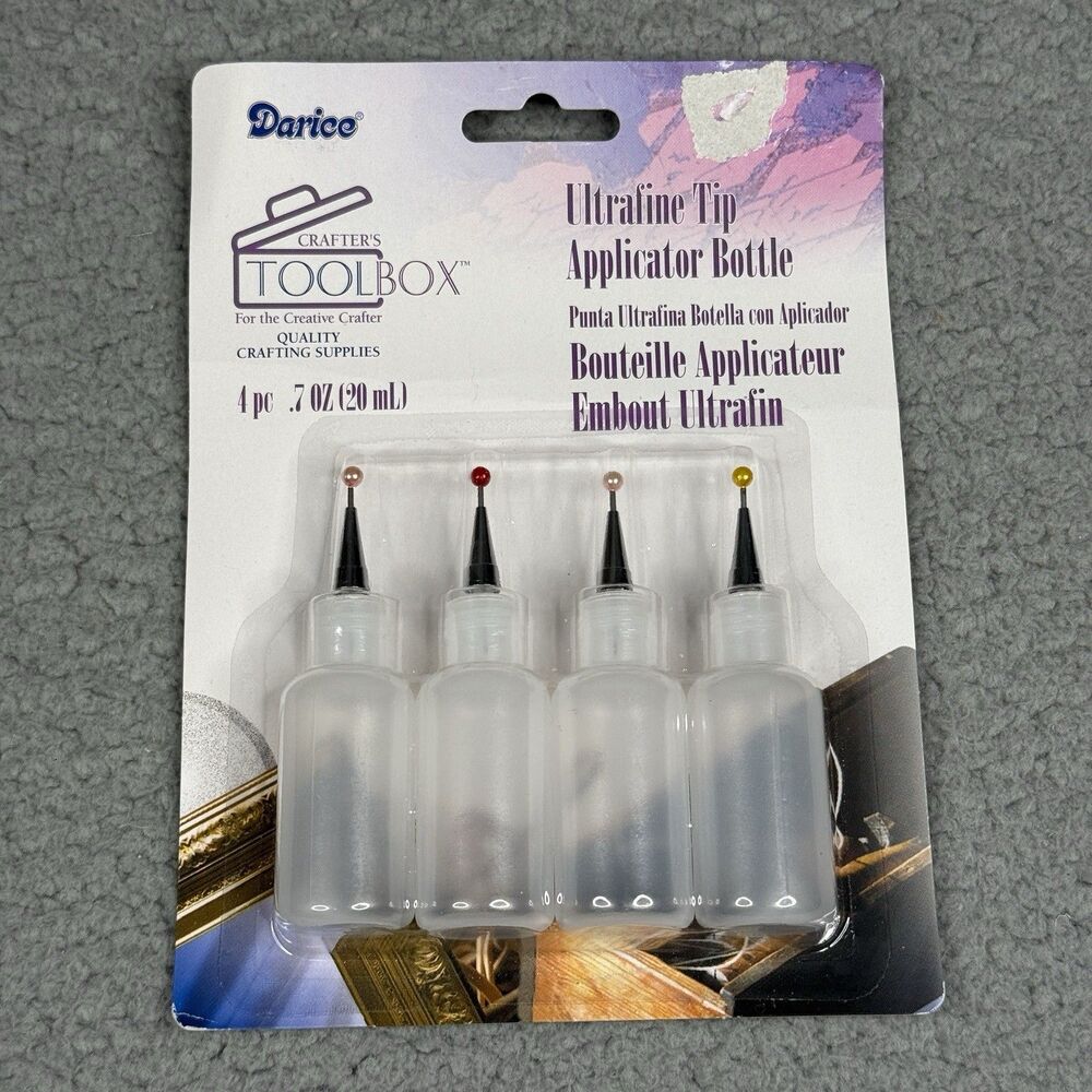 Darice Crafters Toolbox Ultrafine Tip Applicator Bottle 4-Pack 20mL NIP Crafting
